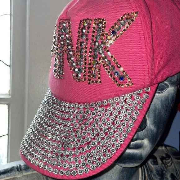 Vintage Victoria’s Secret PINK embellished studs bling Baseball Cap fashion Hat - Picture 7 of 9